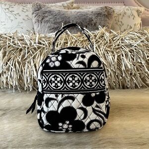 VERA BRADLEY Night & Day 2010 Zipper Insulated Lunch Bunch Bag Black White Y2K
